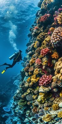 diver-sea-surrounded-by-wild-nature